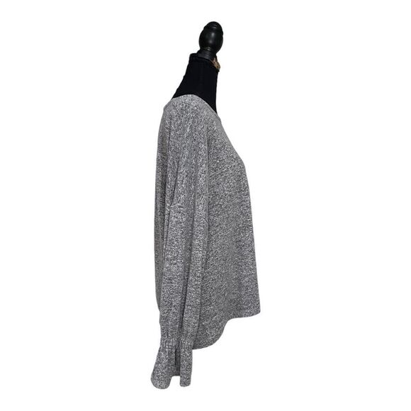 Lucky Brand Women’s Sz L, Heathered Gray BOHO Bell Sleeves Relaxed Sweater - Picture 4 of 5